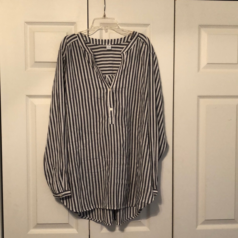 Old Navy Tunic Grey & White Stipe NWOT XL 🤩